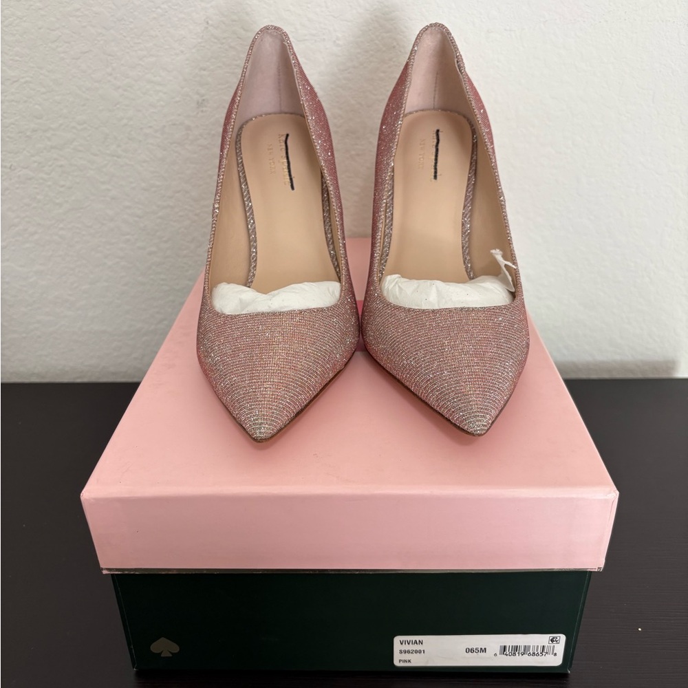 Kate Spade New York Vivian pink sparkly pumps. Size 6.5 M. Preowned with box.